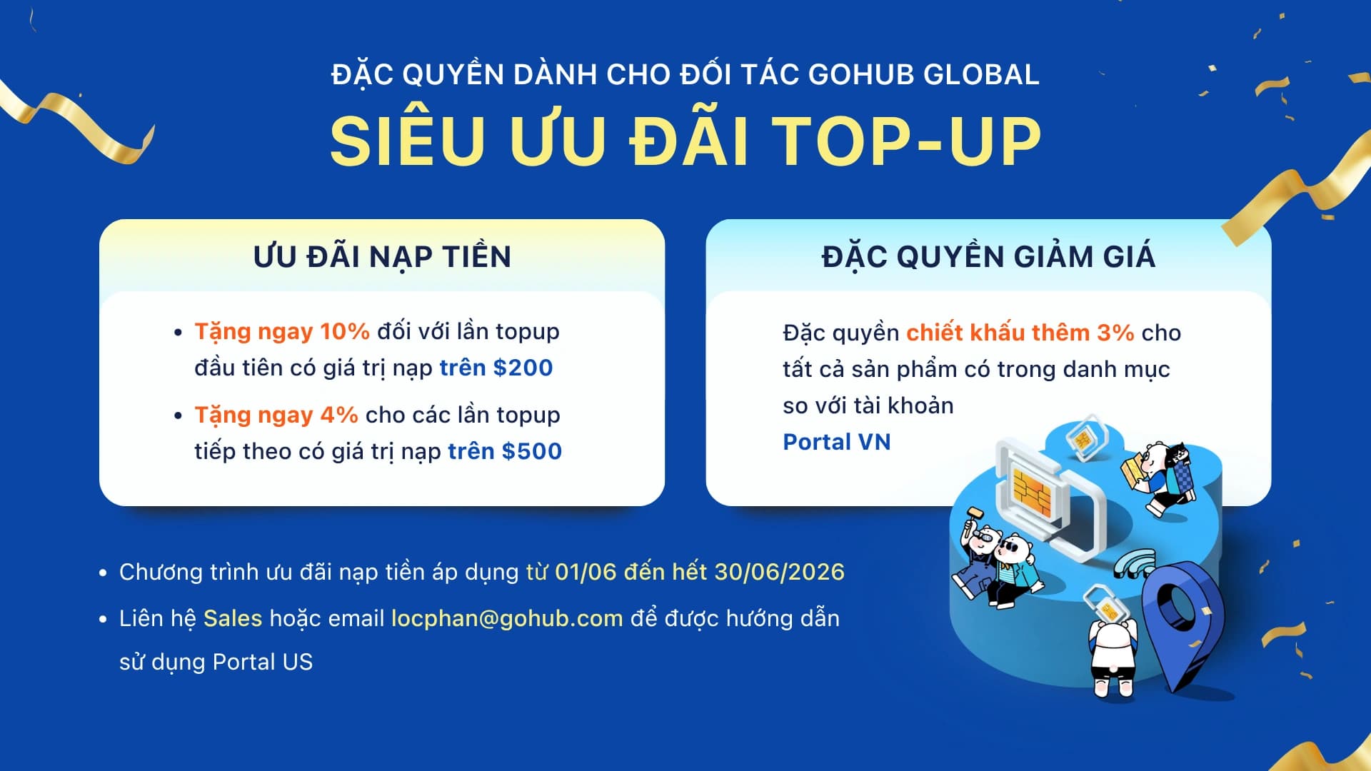 Siêu ưu đãi Top Up dành cho đối tác Gohub Global