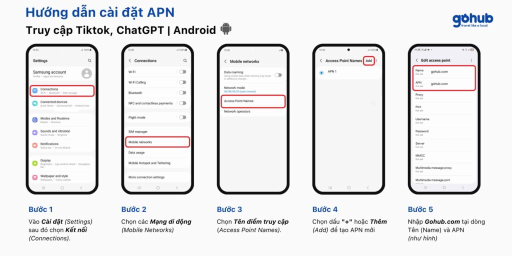 Cách cài đặt APN cho Android