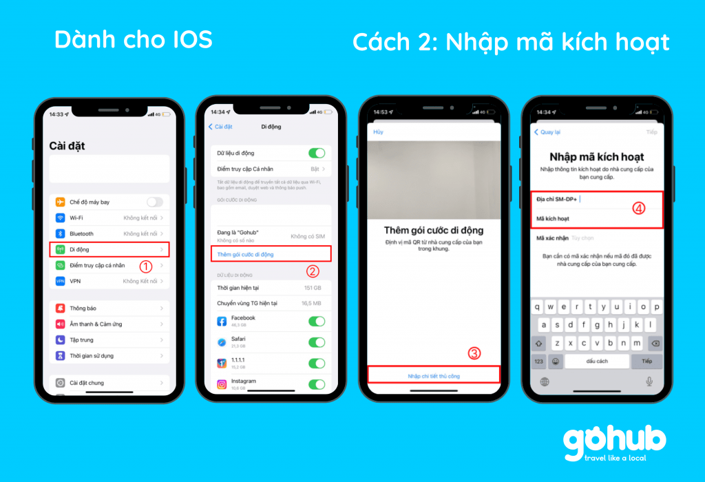 Cách cài esim cho iphone 12