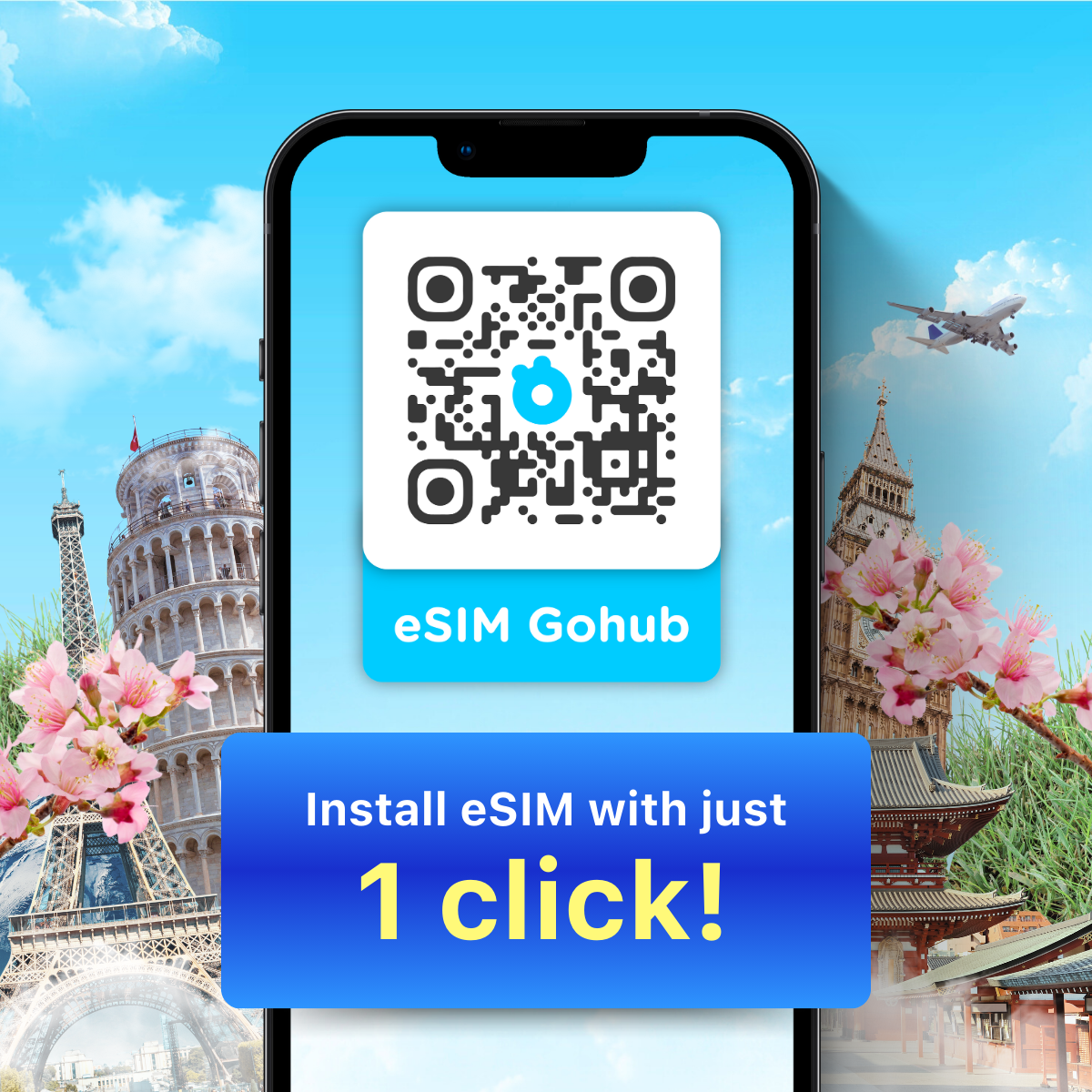 Giao diện quét mã eSIM Gohub trên điện thoại