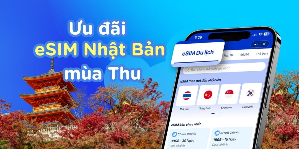 Ưu đãi eSIM Nhật Bản mùa thu từ Gohub