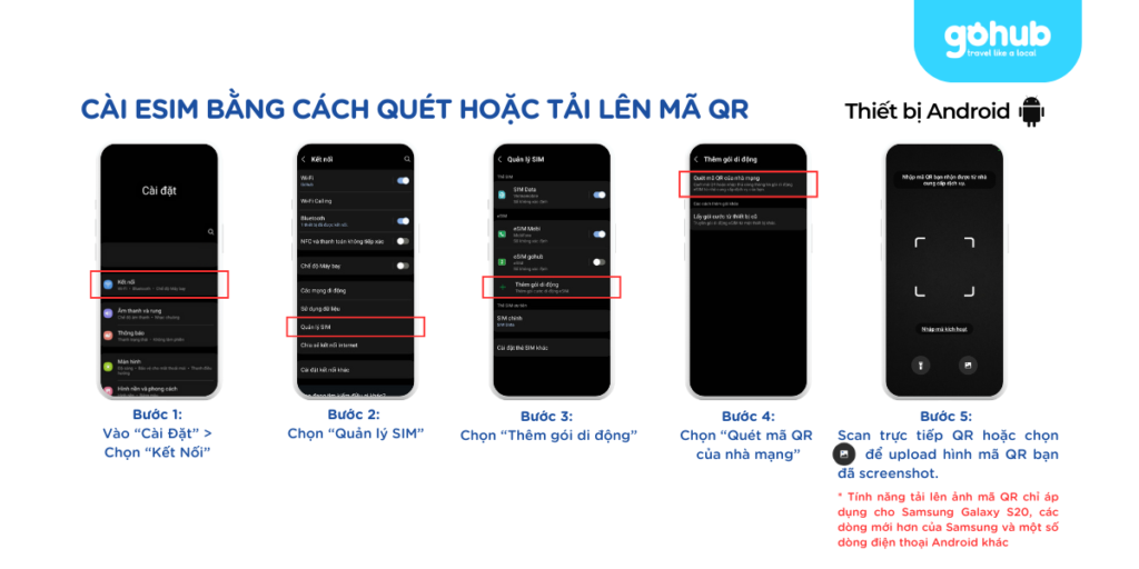 Ảnh chụp màn hình kích hoạt eSIM bằng iPhone