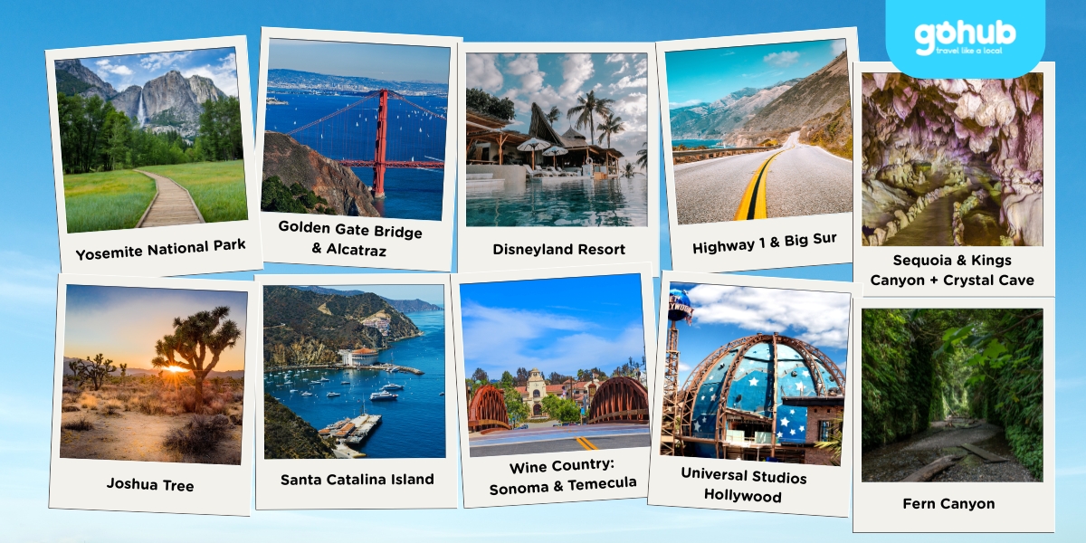 Top 10 điểm đến hội du lịch California tự túc không thể bỏ lỡ
