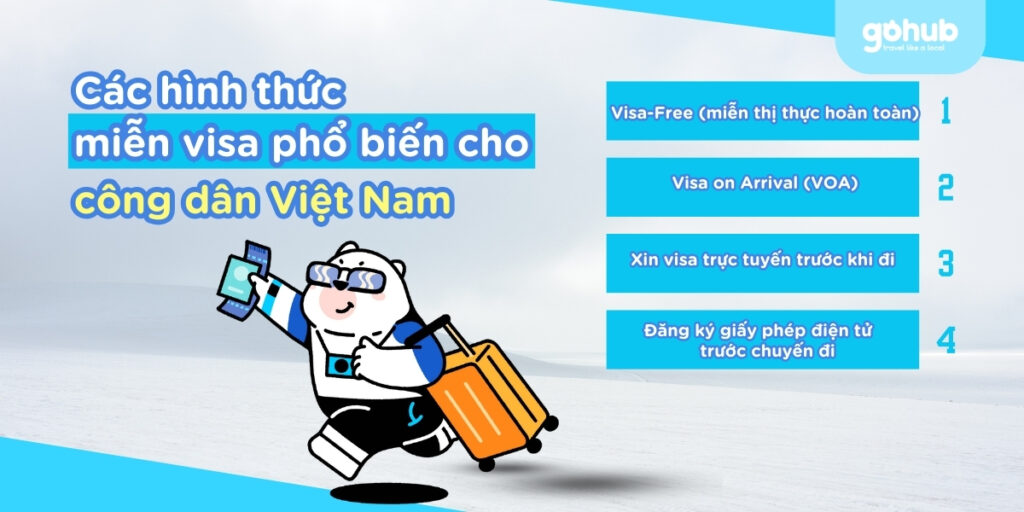 Các hình thức miễn visa phổ biến cho người Việt