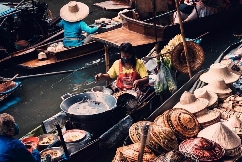 Hình ảnh chợ nổi ở Bangkok, Thái Lan